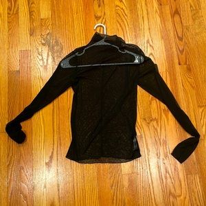 Free people long sleeve mesh turtleneck with polka dot embroidery